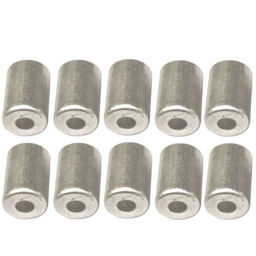 Tuleje aluminiowe do zagniatania przewodów rozmiar 3/8" komplet 10 sztuk