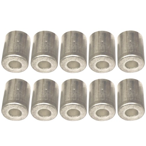 Tuleje aluminiowe do zagniatania przewodów rozmiar 1/2" komplet 10 szt.