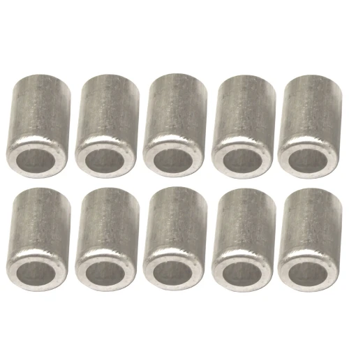 Tuleje aluminiowe do zagniatania rozmiar 1/2" komplet 10 sztuk