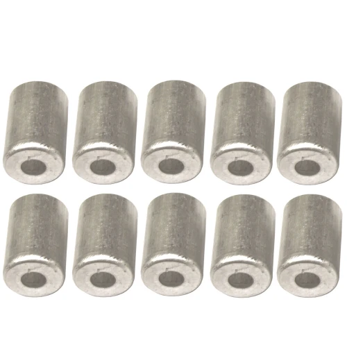 Tuleje aluminiowe do zagniatania przewodów rozmiar 3/8" komplet 10 sztuk