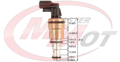 wymiary zaworu kompresora Calsonic CWE618